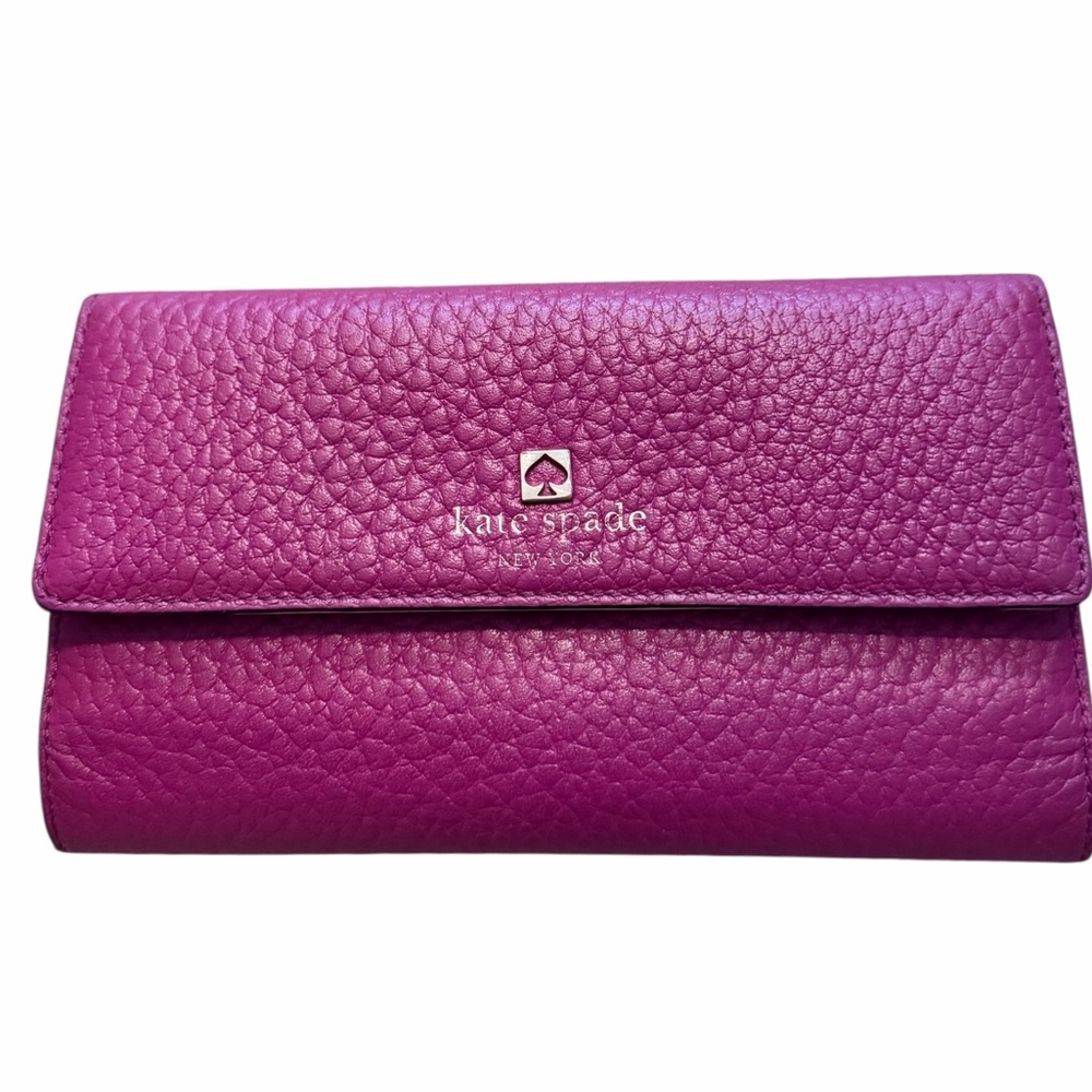 Kate Spade Pebbled Leather Flap Continental Wallet COA